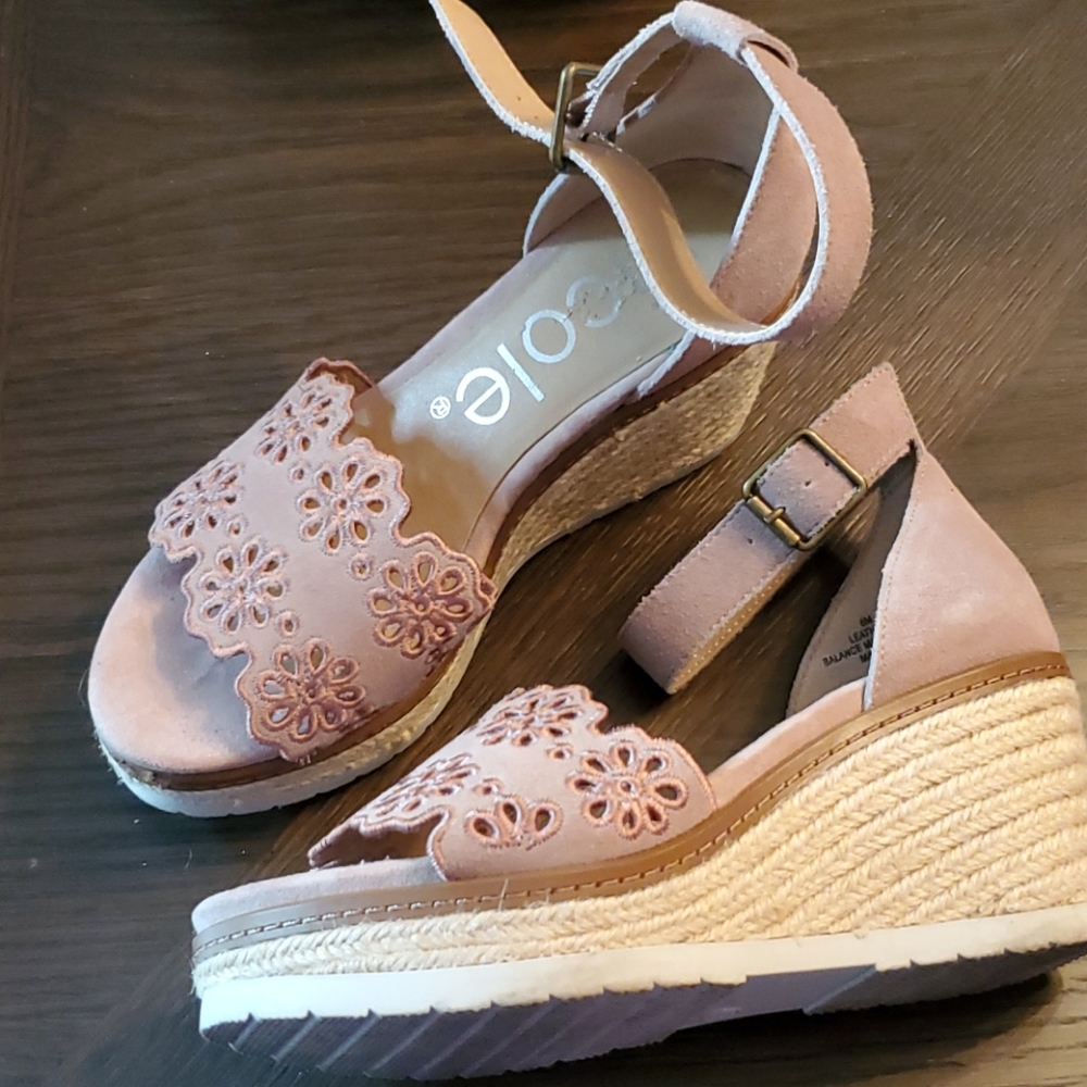 Suede wedge sandal